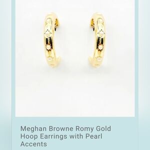 Gold Hoop Earrings With Pearl Accents